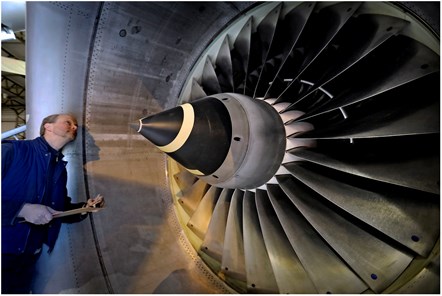 Conservator Thilo Burgel oversees the arrival of a newly-acquired Boeing 747 engine at the National Museum of Flight, East Fortune. © Paul Dodds-4